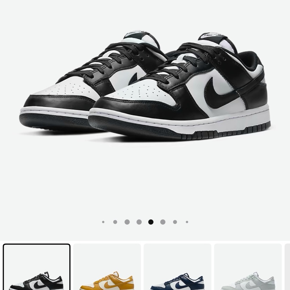 Nike Black and White Dunk Low Sneakers